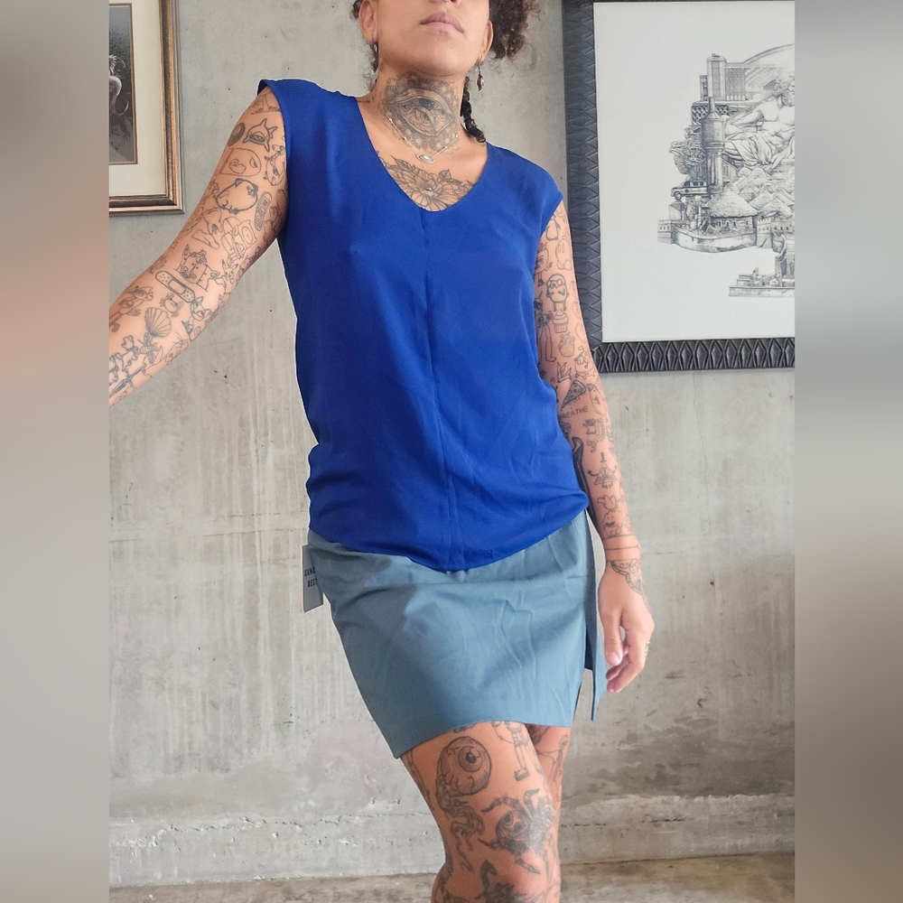 J. Crew Blue Sleeveless Blouse Size 0